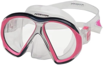 Atomic Aquatics Sub Frame Mask - Clear/Pink, Medium Fit - Diving Snorkeling Gear