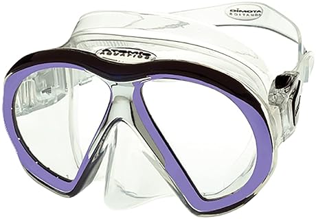 Atomic Aquatics Clear and Purple Subframe Mask for Enhanced Protection