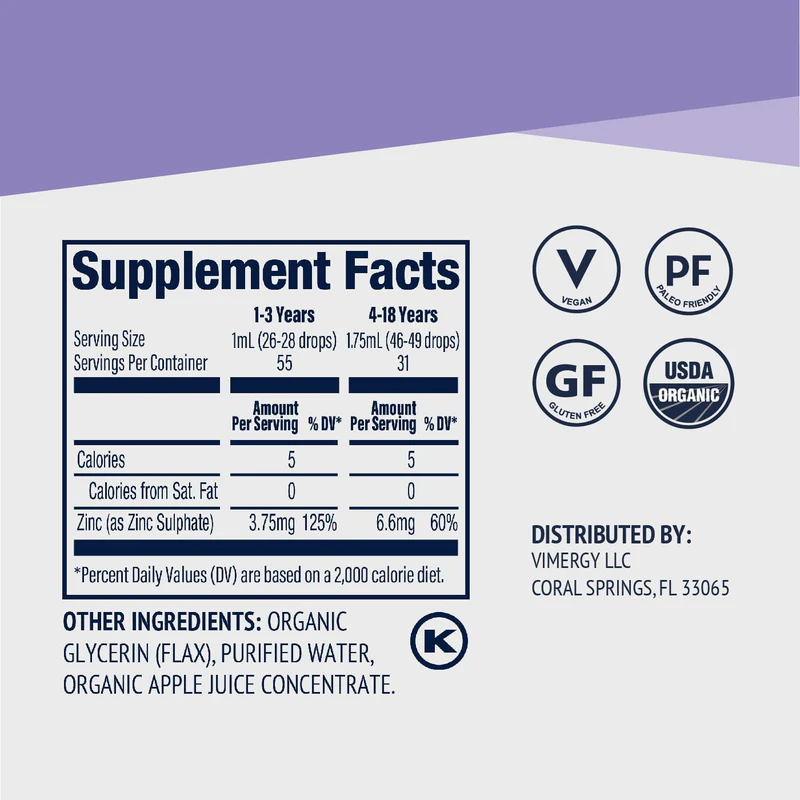 Vimergy Kids Organic Liquid Zinc