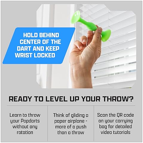 Popdarts PRO Pack: Indoor/Outdoor Suction Cup Throwing Game with Wigglenobber Target Marker - Competitive POP Action