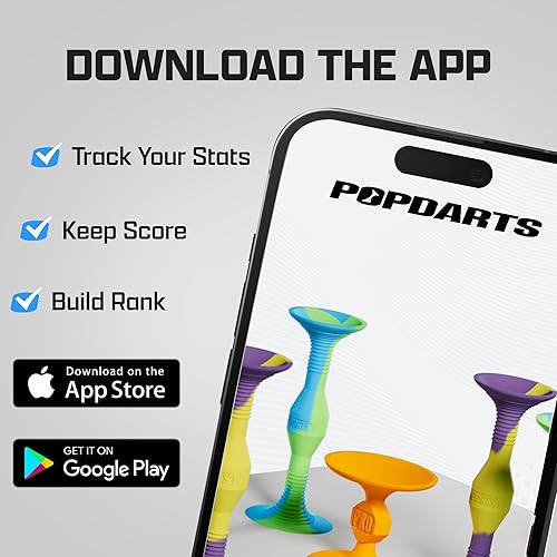 Popdarts PRO Pack: Indoor/Outdoor Suction Cup Throwing Game with Wigglenobber Target Marker - Competitive POP Action