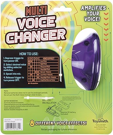 Toysmith Tech Gear Multi Voice Changer - 8 Fun Effects, Kids' Toy for Ages 5+, Christmas Stocking Stuffer