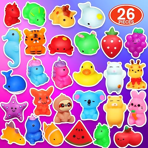 Nobasco 26-Pack Kawaii Cat Squishies - Slow Rising Mochi Animals - Stress Reliever Toy Set