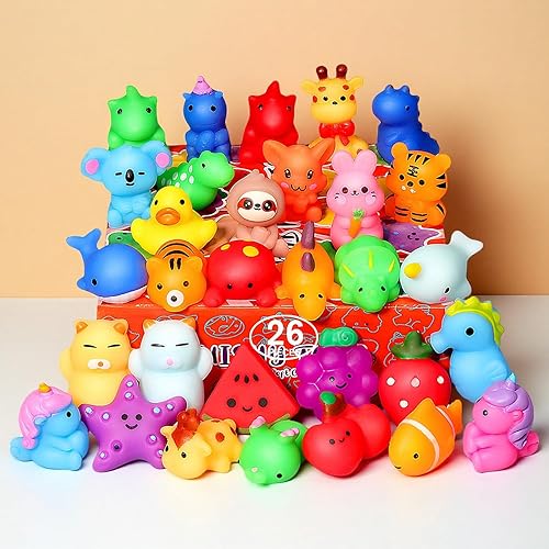 Nobasco 26-Pack Kawaii Cat Squishies - Slow Rising Mochi Animals - Stress Reliever Toy Set