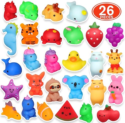 Nobasco 26-Pack Kawaii Cat Squishies - Slow Rising Mochi Animals - Stress Reliever Toy Set