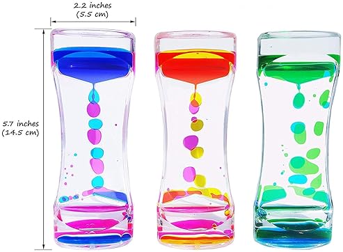 JRLAJRL Liquid Motion Bubbler Timer Sensory Fidget Toy Pack - Autism Community Toys - Kids, Teens, Adults