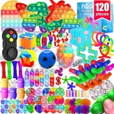 MOZACI Fidget Toys 120 Pack - Stocking Stuffers for Kids, Adults, Stress Relief, Autism, ADHD - Classroom Prizes