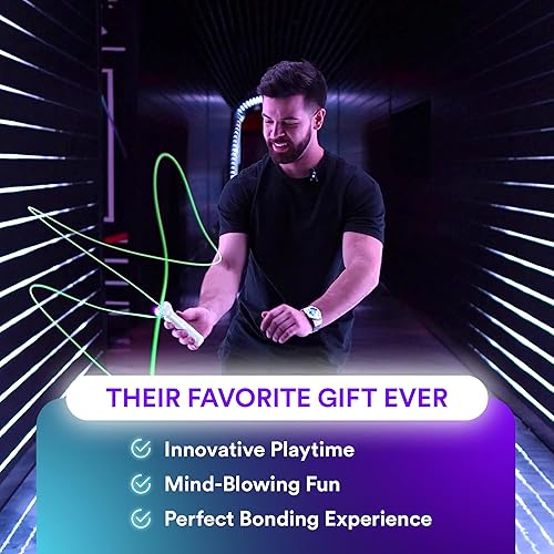 Loop Lasso NANO Glow String Shooter Toy with UV Blacklight, Interactive STEM Toy - Ideal for Kids & Adults, Rave Accessory & Light Show Gadget