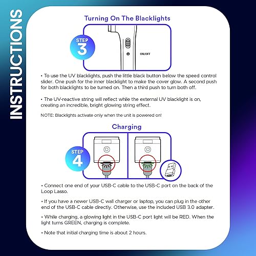 Loop Lasso NANO Glow String Shooter Toy with UV Blacklight, Interactive STEM Toy - Ideal for Kids & Adults, Rave Accessory & Light Show Gadget