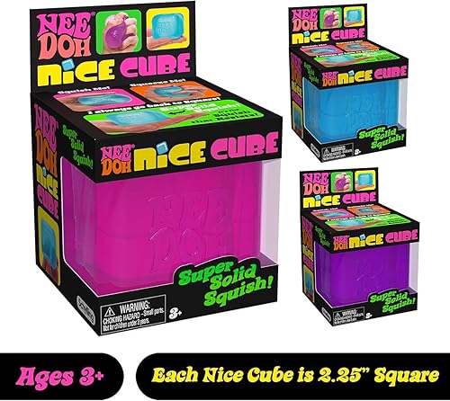 Schylling NeeDoh Nice Cube Sensory Squeeze Toy - Super Solid Squish - 2.25" Cube