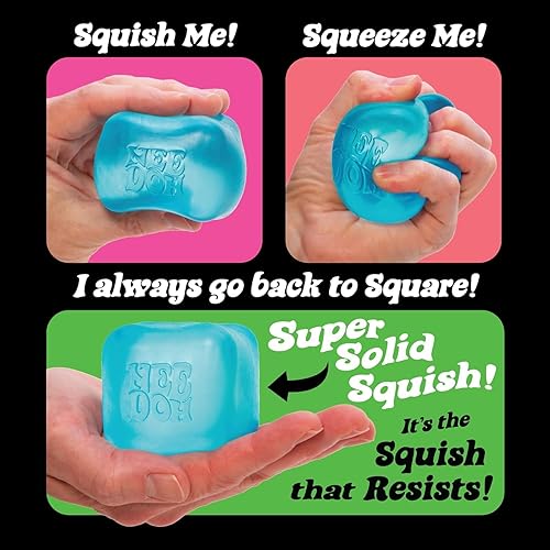 Schylling NeeDoh Nice Cube Sensory Squeeze Toy - Super Solid Squish - 2.25" Cube