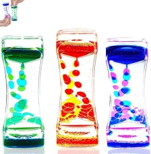 S SUPERLOVE Liquid Motion Bubbler Timer Sensory Fidget Toy 3-Pack for Autism Kids Teens Adults