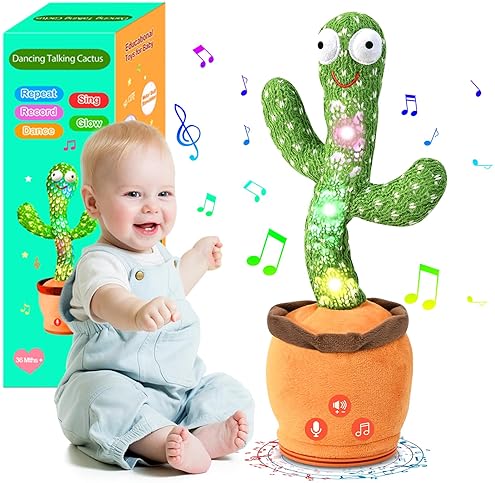 SANJOIN Dancing Talking Cactus Baby Toy with 120 English Songs