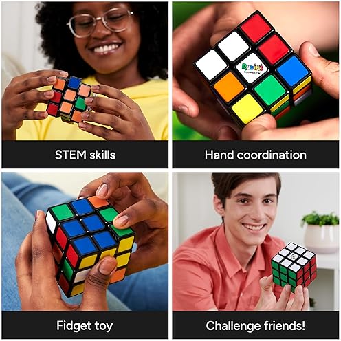 Rubik's Cube 3x3 Brain Teaser Puzzle Toy for Ages 8+ - Color-Matching Fidget & Sensory Game