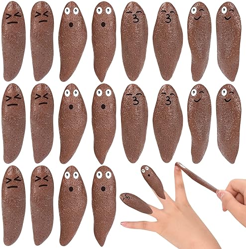 KXCOFTXI 20-Piece Finger Slingshot Toy Poop Set for Halloween and School Parties