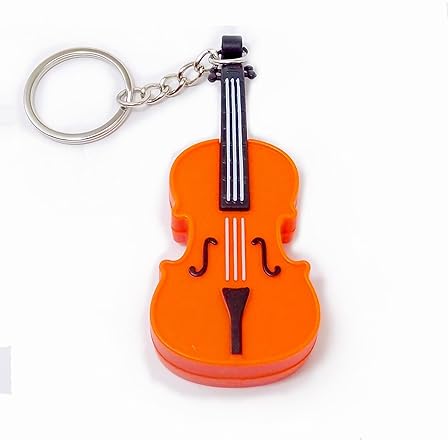 MunnyGrubbers Mini Violin Toy Keychain - Smallest Sad Music Keychain for Play - Tiny Violin Sound