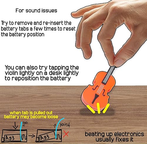 MunnyGrubbers Mini Violin Toy Keychain - Smallest Sad Music Keychain for Play - Tiny Violin Sound