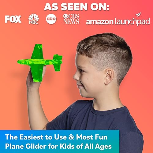 Refresh Sports Kids Foam Airplanes - Fun Glider Toys for Ages 4-10+ - Best Toy Gift for Boys & Girls - Small Birthday Party Favors - Airplane Gift Idea