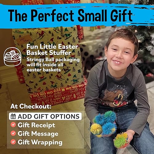 Refresh Sports Stringy Balls Sensory Toys 8 Pack for Kids: Stress Balls Birthday Party Favors - Monkey Ball Fidget Toy Set