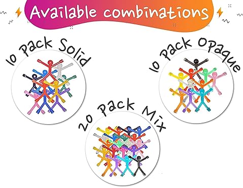 MAGMEN Stretchy Magnetic Travel Fidget Toys for Kids & Adults, Ages 3+, Set of 10 Opaque