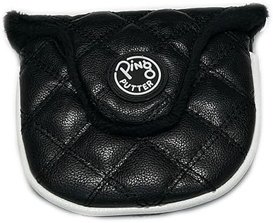 Ping Black Leather Ping Universal Round Putter Headcover with Magnet Closure