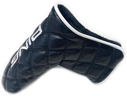 Ping Premium Black Leather Putter Headcover with Magnet Closure