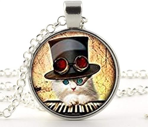 Ping Steampunk Cat Necklace Pendant Jewelry - Linxiao Collection