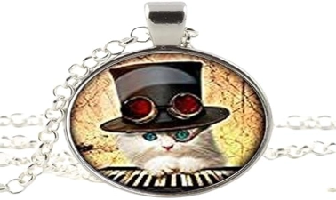 Ping Steampunk Cat Necklace Pendant Jewelry - Linxiao Collection