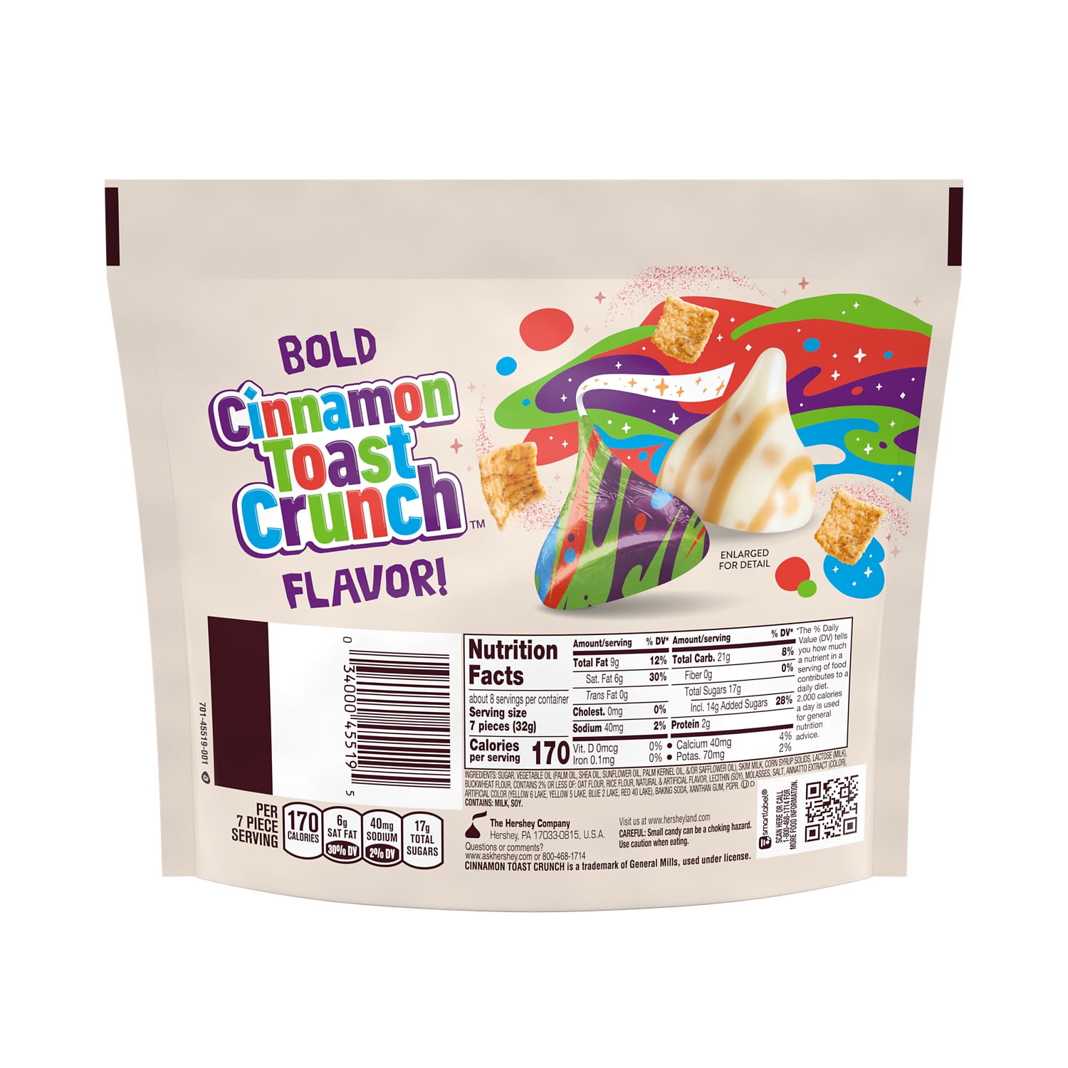 Hershey's Kisses Cinnamon Toast Crunch Flavored Candy Share Pack - 9 oz