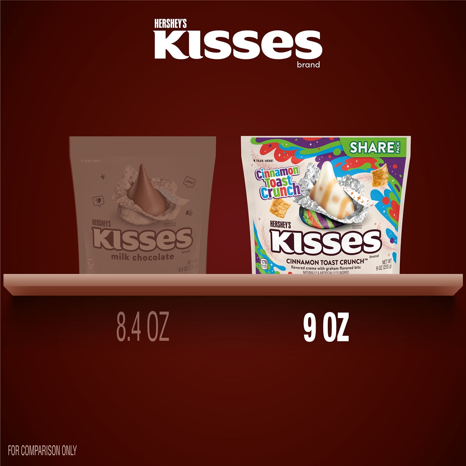Hershey's Kisses Cinnamon Toast Crunch Flavored Candy Share Pack - 9 oz