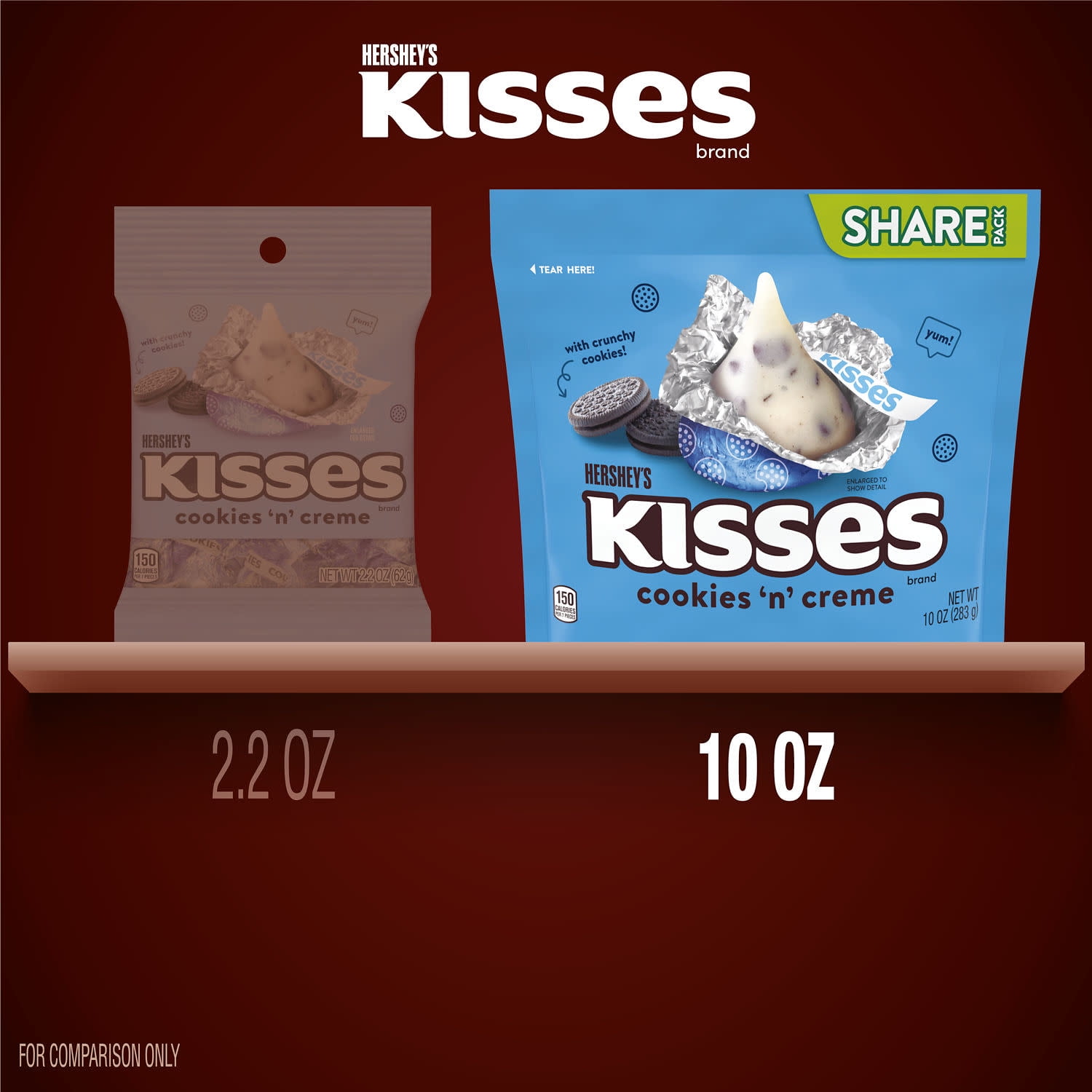 Hershey's Kisses Cookies 'n' Creme Share Pack 10 oz, Candy