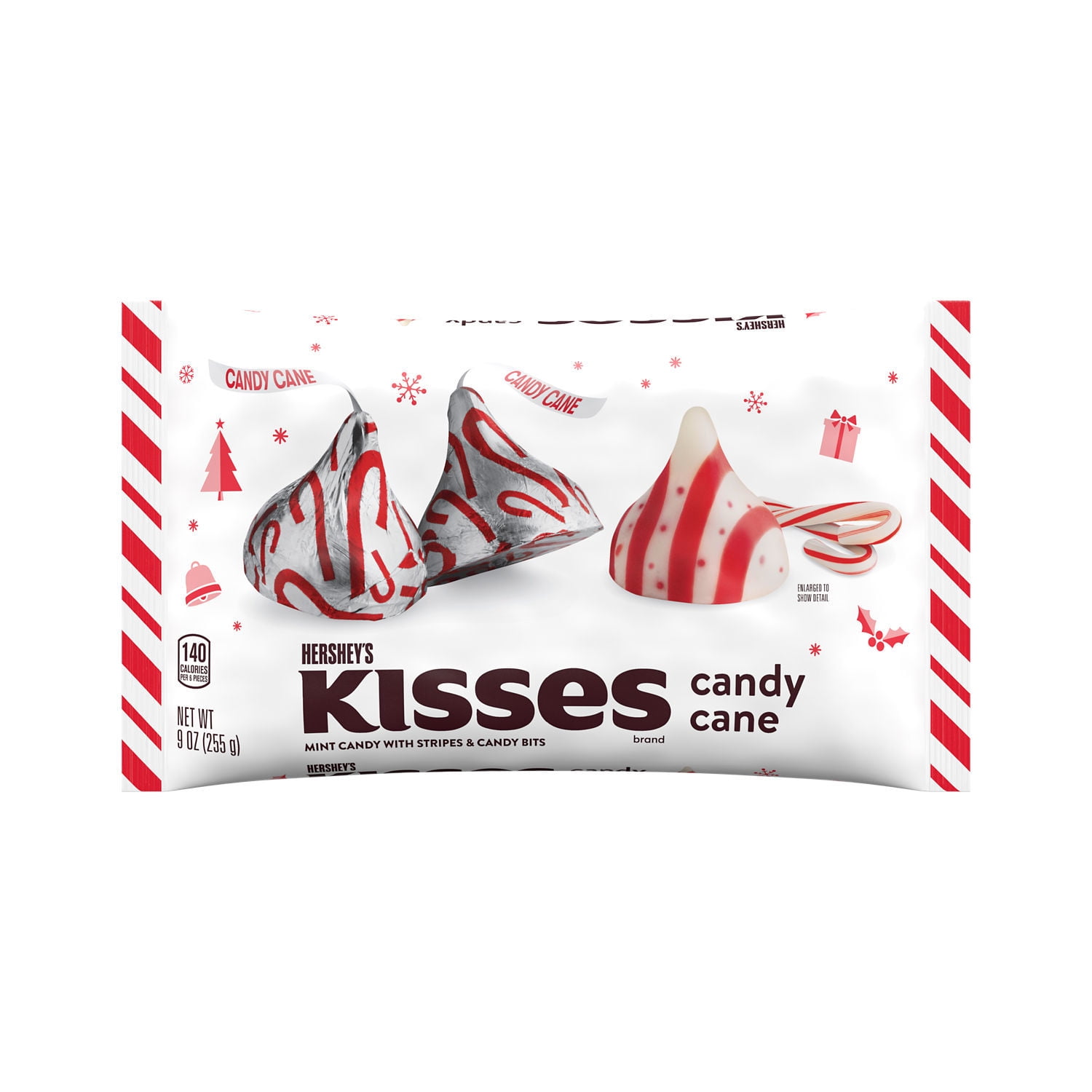 Hershey's Kisses Candy Cane Christmas Candy, 9 oz Bag