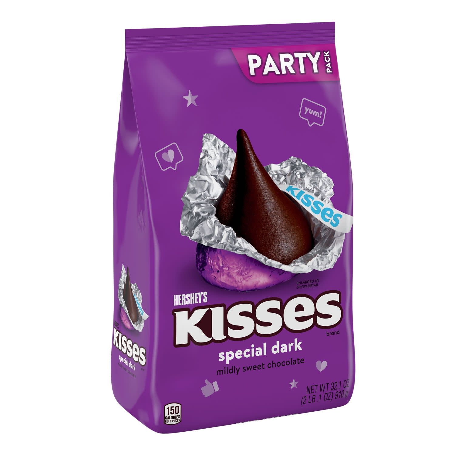 Hershey's Kisses Special Dark Mildly Sweet Chocolate Candy Party Pack - 32.1 oz
