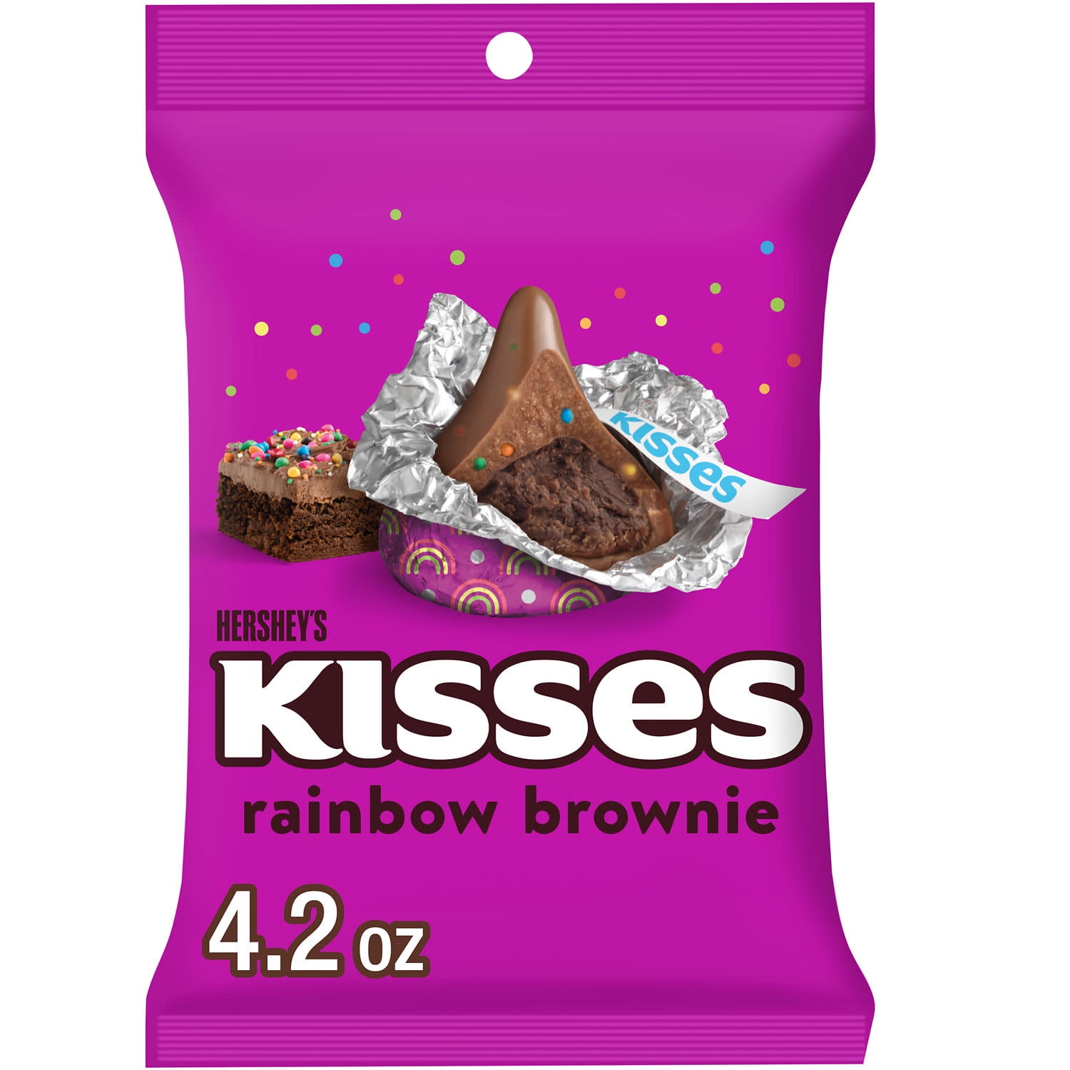 Hershey's Kisses Rainbow Brownie Candy, 4.2 oz Bag