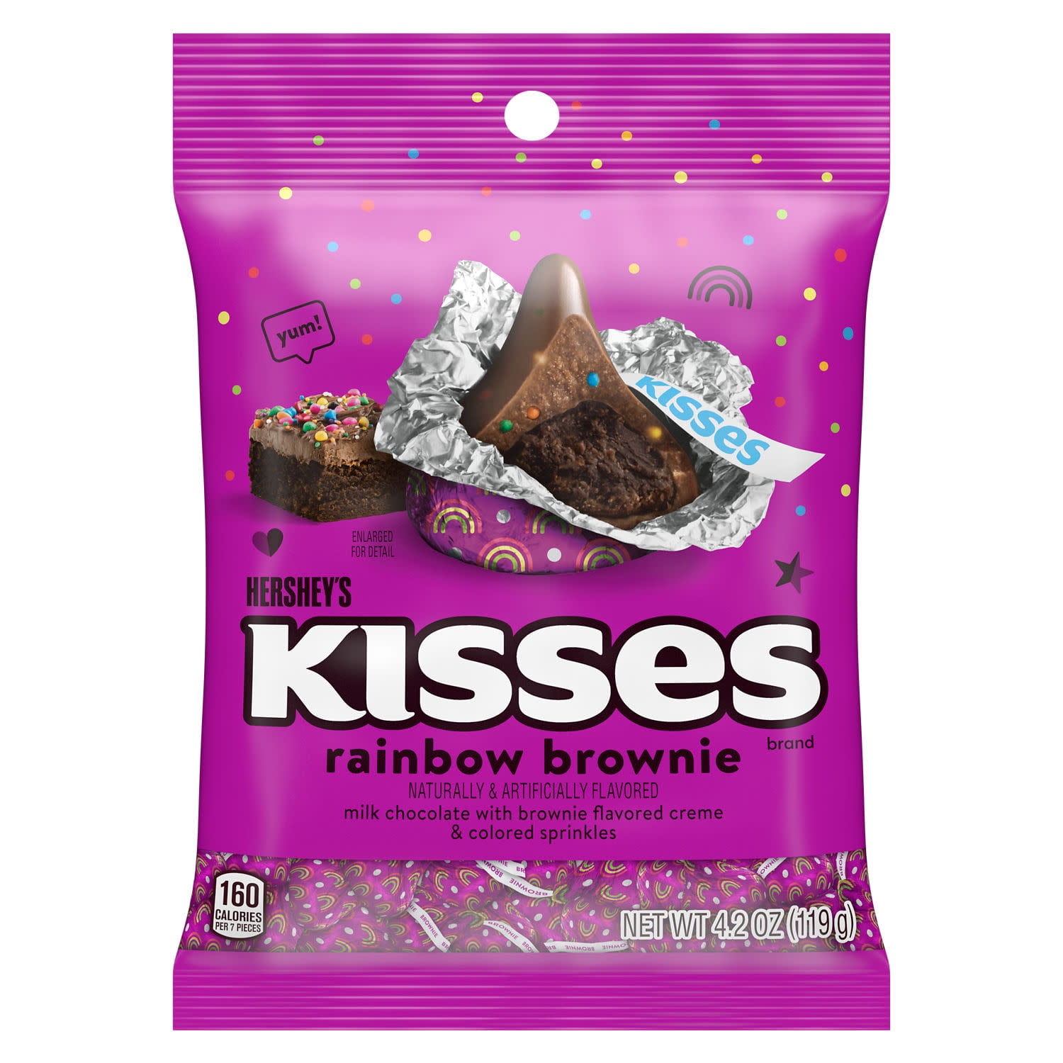 Hershey's Kisses Rainbow Brownie Candy, 4.2 oz Bag