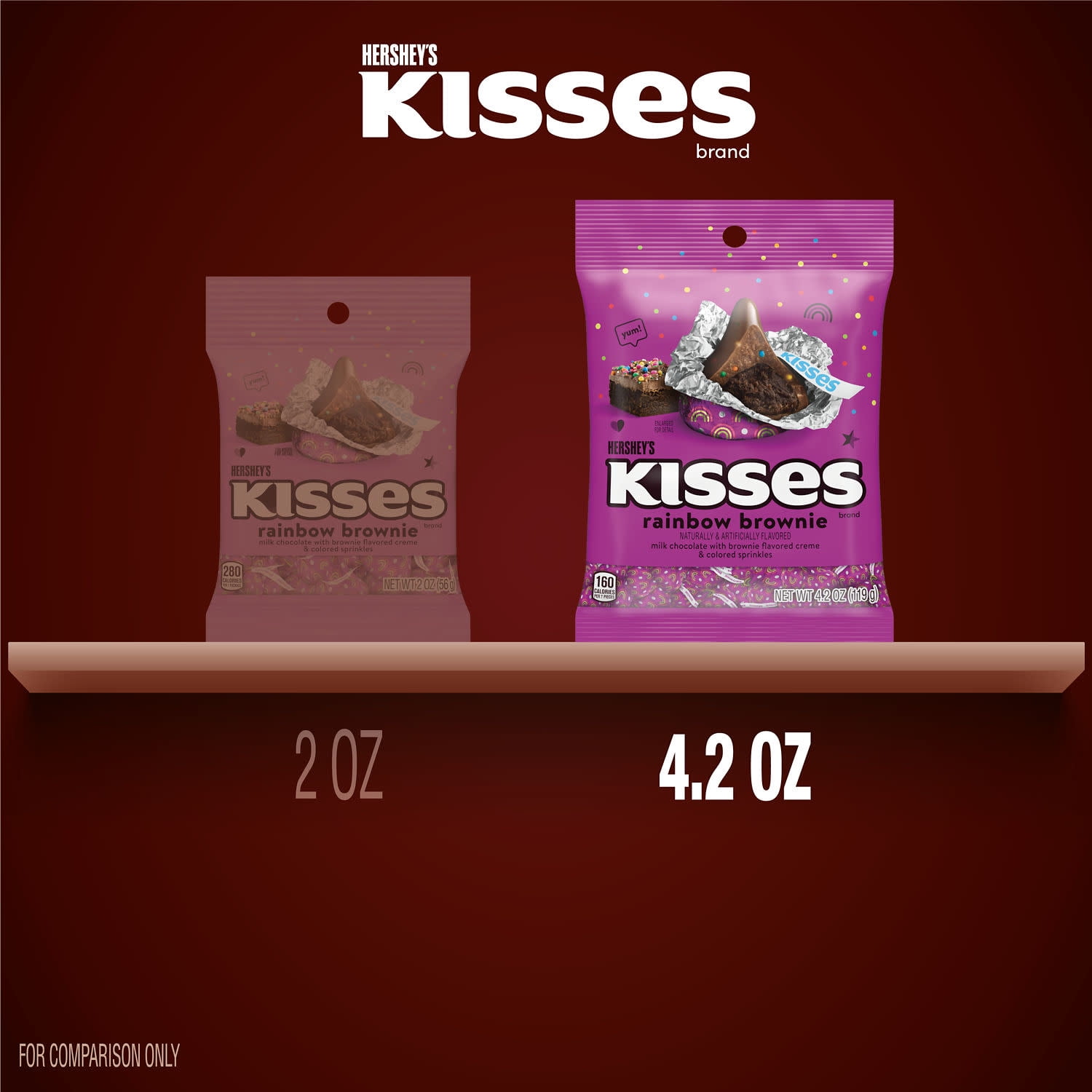 Hershey's Kisses Rainbow Brownie Candy, 4.2 oz Bag