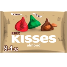 Hershey's Kisses Milk Chocolate Almonds Christmas Candy 9.4 oz Bag