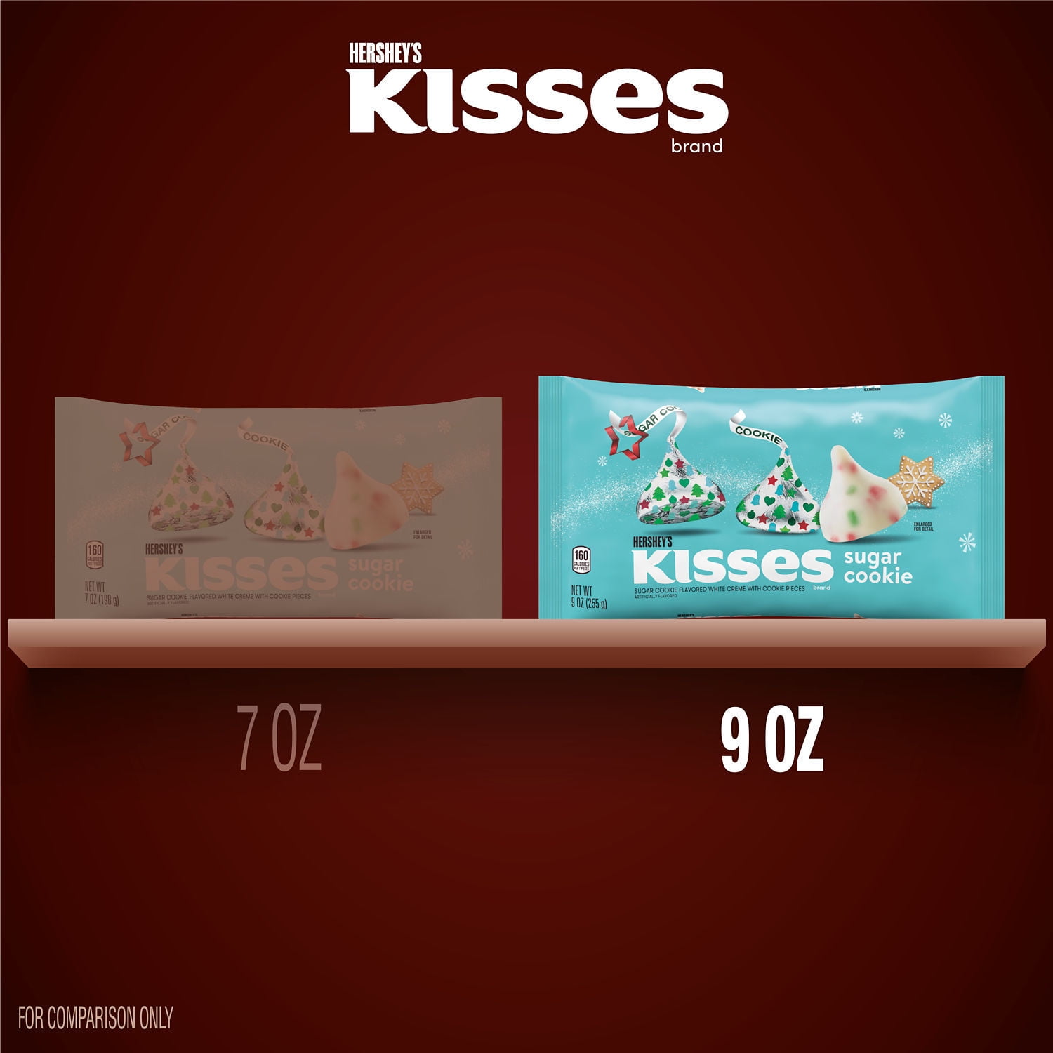 Hershey's Kisses Sugar Cookie Christmas Candy 9 oz Bag