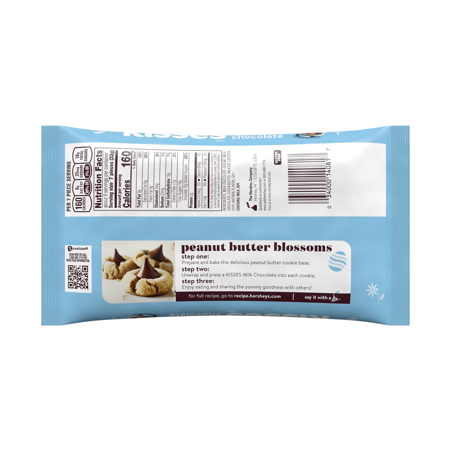 Hershey's Kisses Milk Chocolate Easter Candy, 10.1 oz Bag
