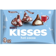 Hershey's Kisses Hot Cocoa Milk Chocolate Christmas Candy, 9 oz Bag
