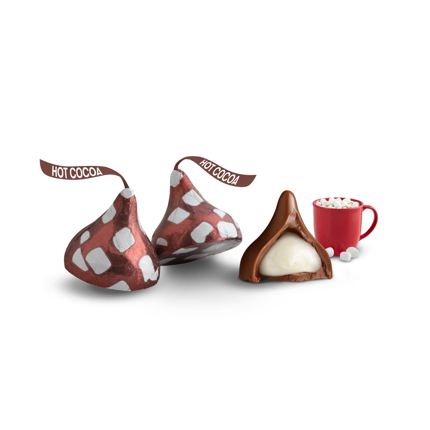 Hershey's Kisses Hot Cocoa Milk Chocolate Christmas Candy, 9 oz Bag