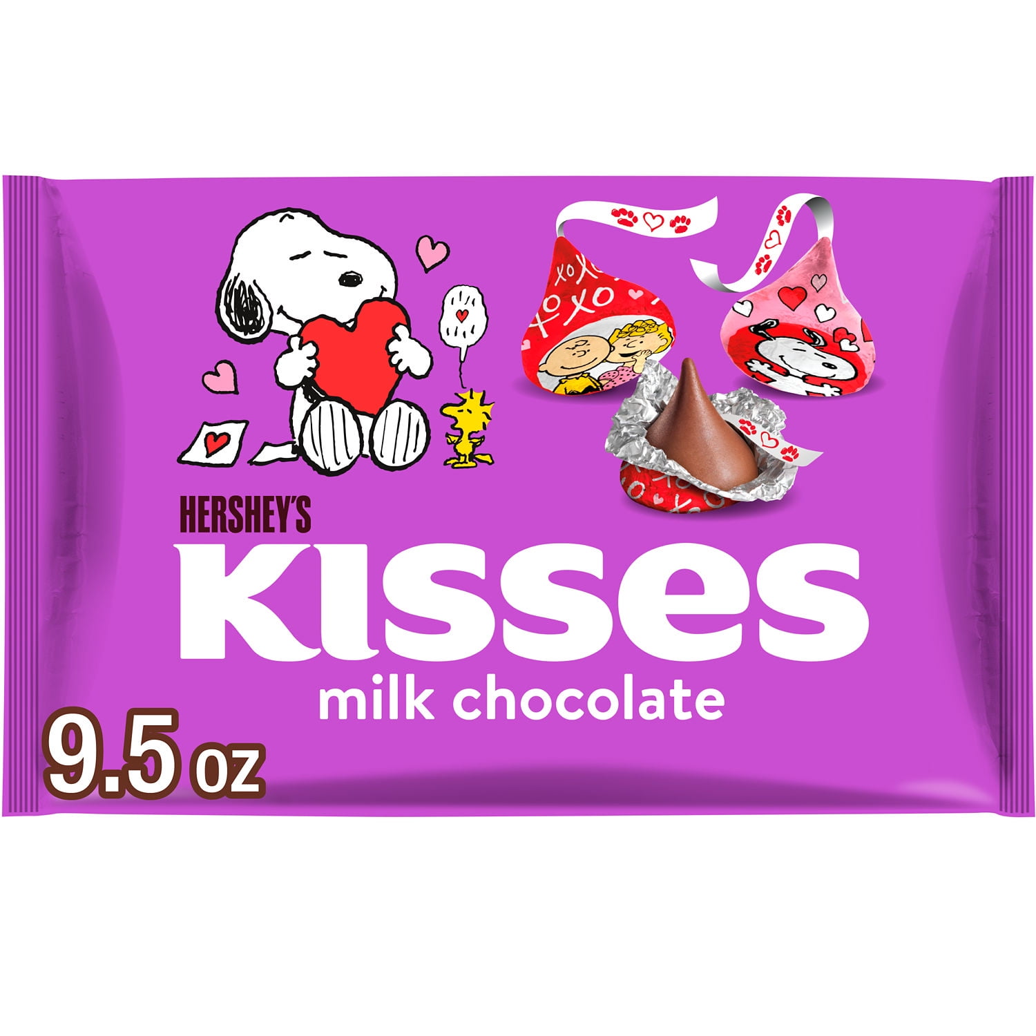 Hershey's Snoopy™ and Friends Valentine's Hershey's Kisses Milk Chocolate Candy, 9.5 oz Bag