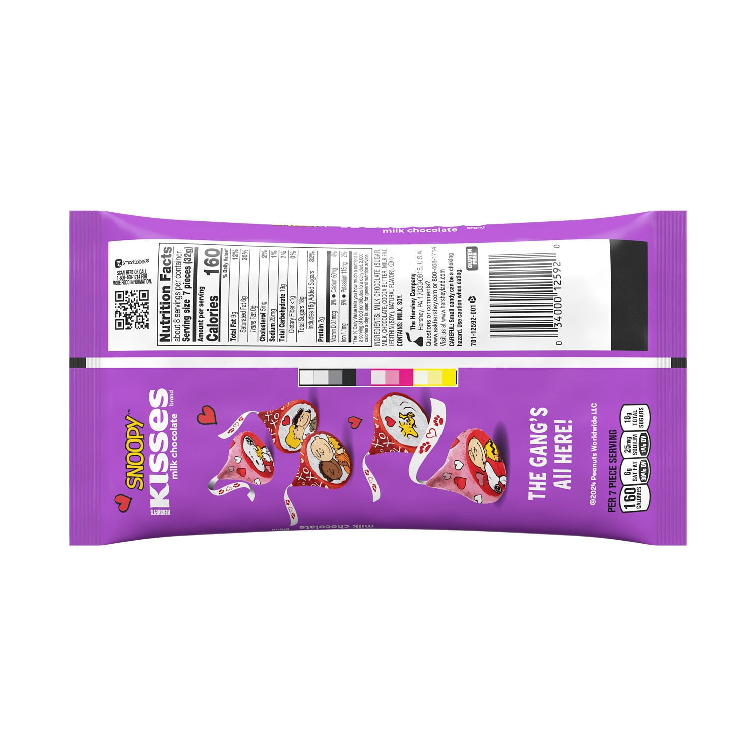 Hershey's Snoopy™ and Friends Valentine's Hershey's Kisses Milk Chocolate Candy, 9.5 oz Bag