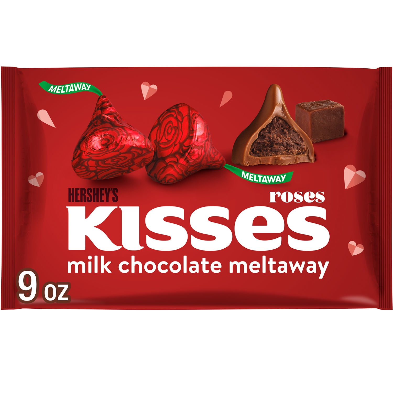 Hershey's Kisses Milk Chocolate Valentine's Candy, 9 oz Bag - Meltaway Delight