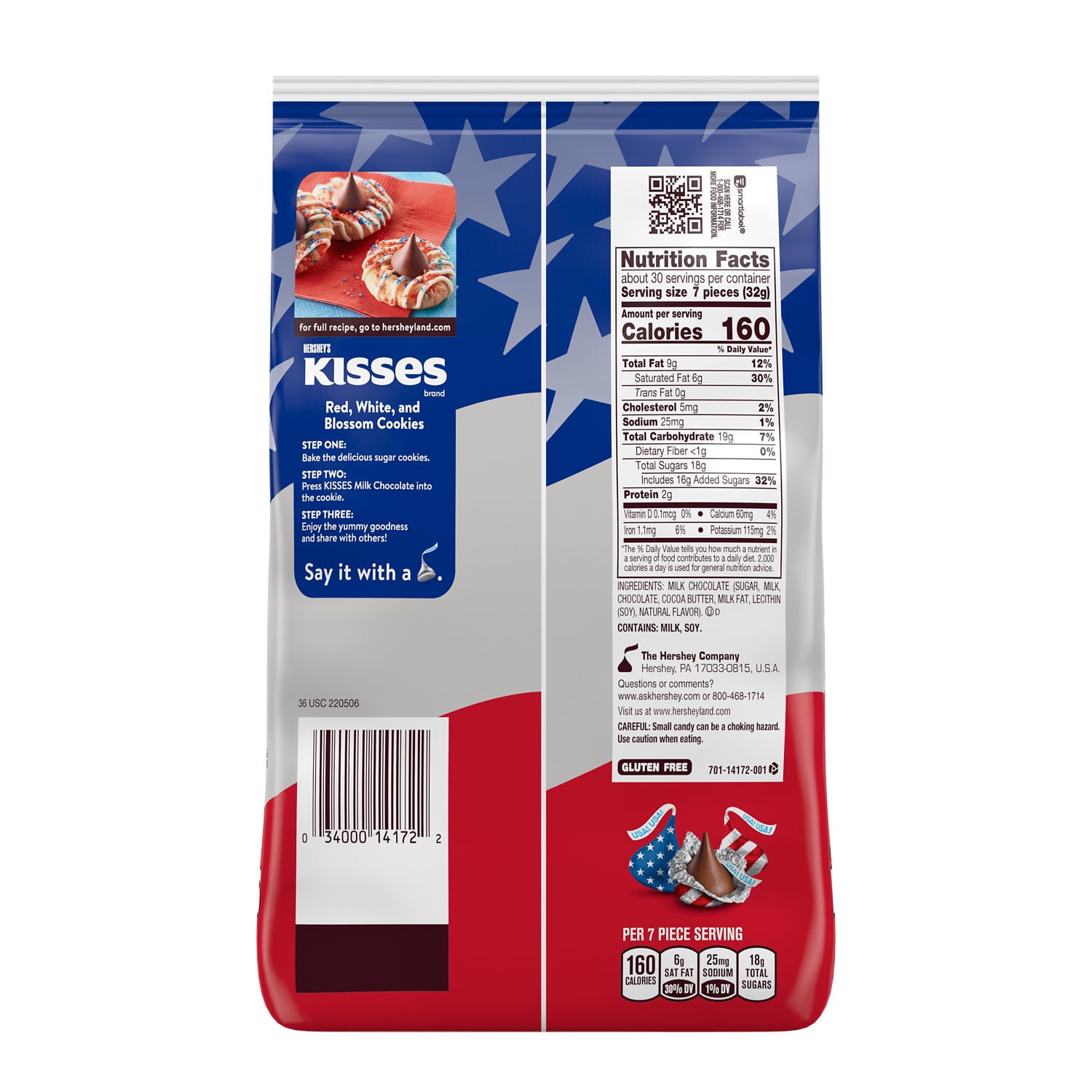 Hershey's Kisses Milk Chocolate Candy, 34.1 oz Bulk Bag