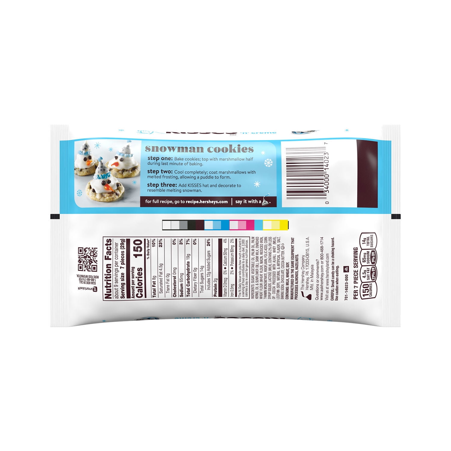Hershey's Kisses Cookies 'n' Creme Christmas Candy 9 oz Bag