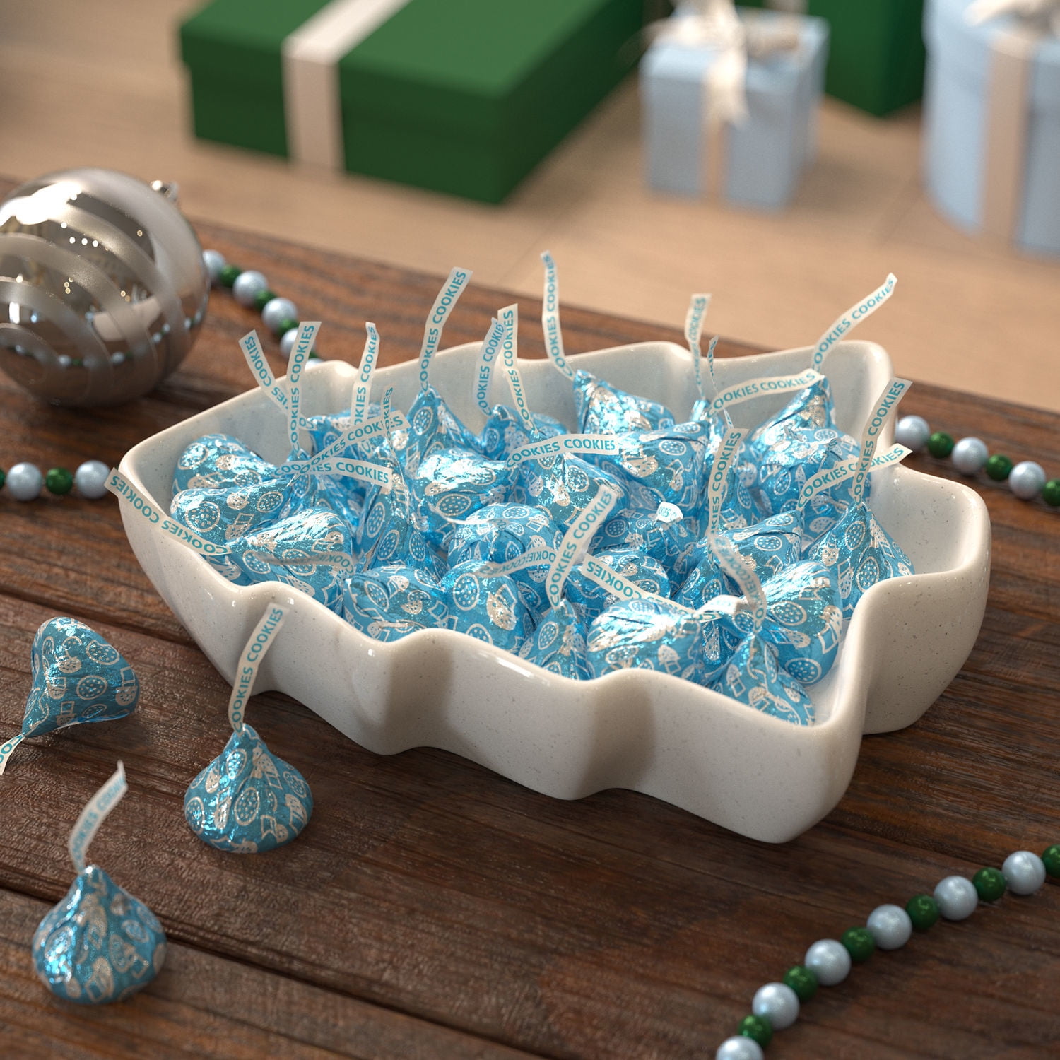 Hershey's Kisses Cookies 'n' Creme Christmas Candy 9 oz Bag