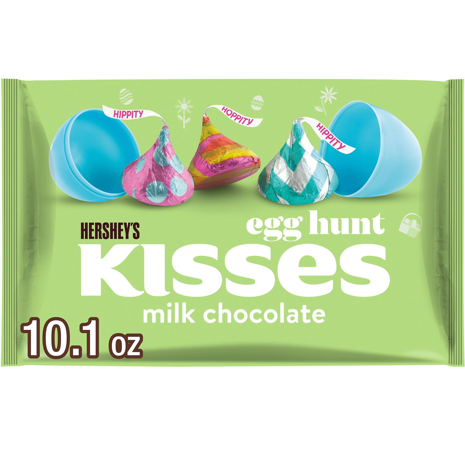 Hershey's Kisses Milk Chocolate Egg Hunt Easter Candy, 10.1 oz Bag