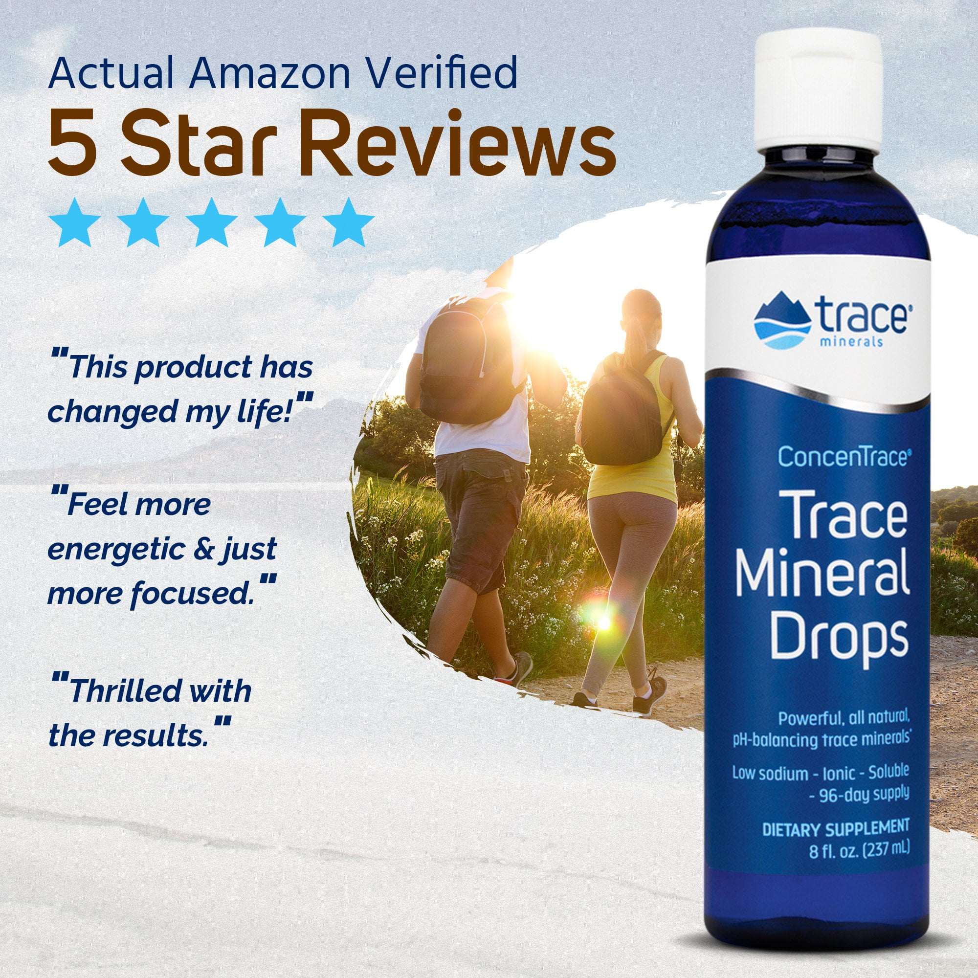 Trace Minerals Concentrace pH Balancing Trace Mineral Drops, Daily Magnesium & Potassium Supplement | Gluten-Free