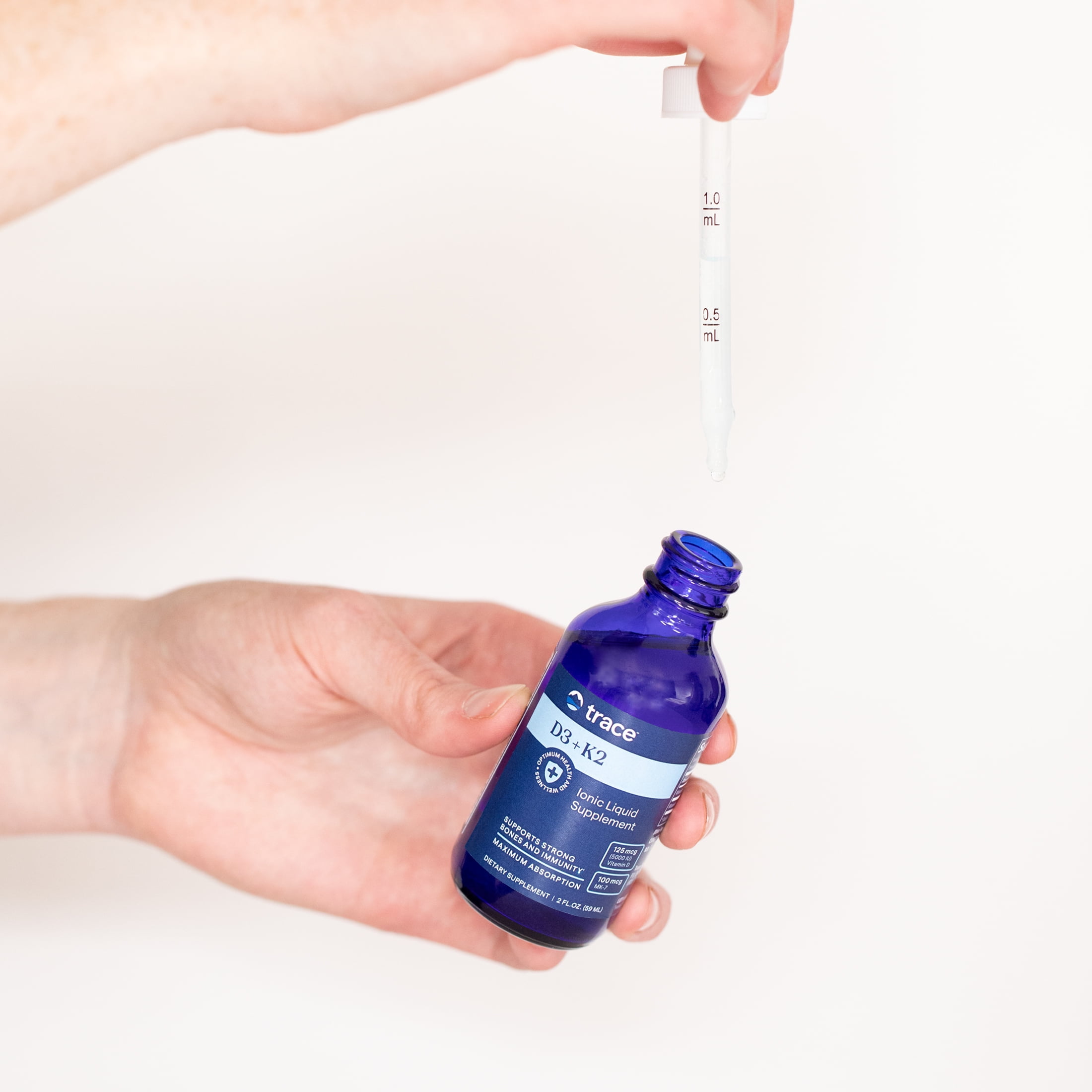 Trace Minerals Concentrated Liquid Ionic Vitamin D3 + K2 with Trace Minerals, 2 fl oz - Supports Bone, Heart & Immune Health